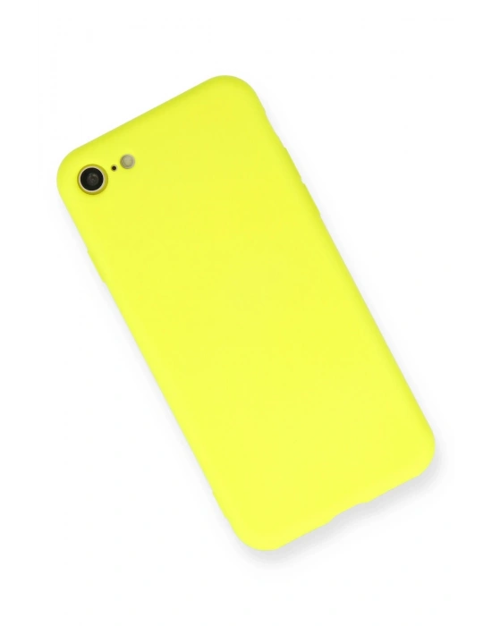 Newface iPhone 7 Kılıf Nano içi Kadife Silikon - Sarı