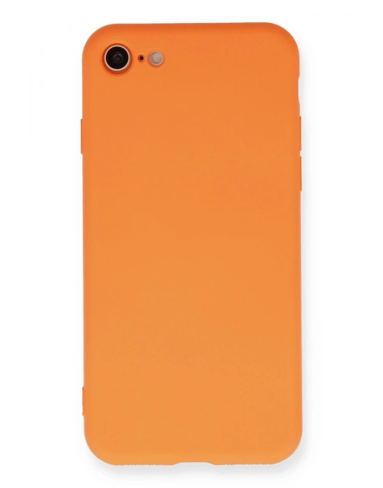 Newface iPhone 7 Kılıf Nano içi Kadife Silikon - Turuncu