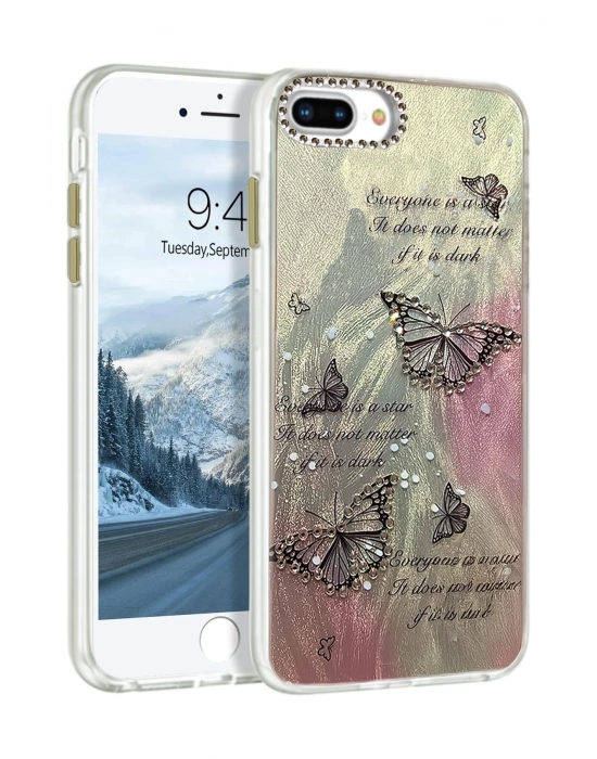 Newface iPhone 7 Plus Kılıf Blade Aynalı Desenli Kapak - Desen 6