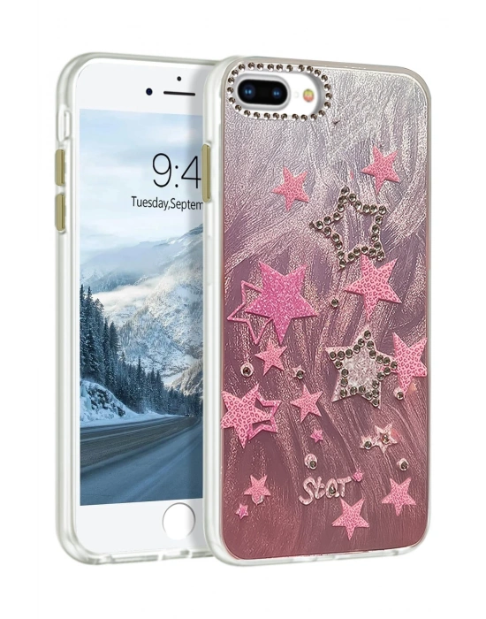 Newface iPhone 7 Plus Kılıf Blade Aynalı Desenli Kapak - Desen 7