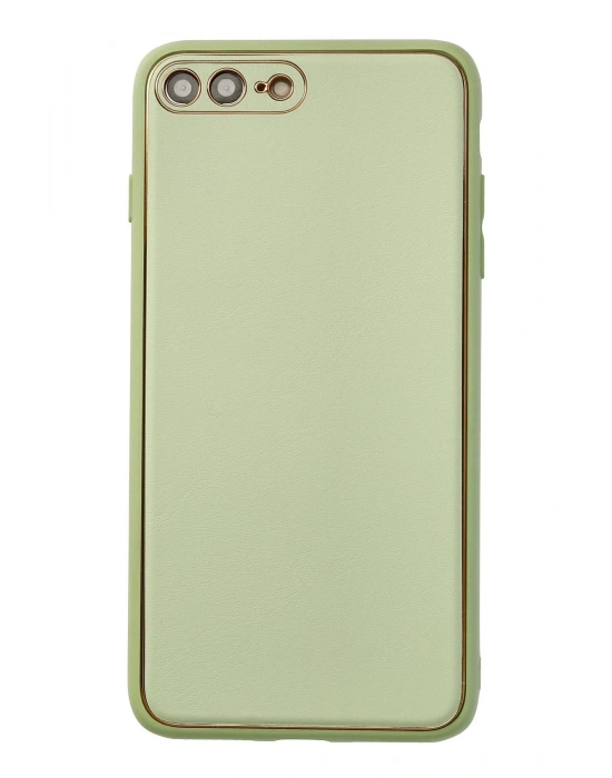Newface iPhone 7 Plus Kılıf Coco Deri Silikon Kapak - Açık Yeşil