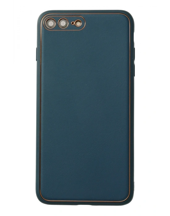 Newface iPhone 7 Plus Kılıf Coco Deri Silikon Kapak - Mavi