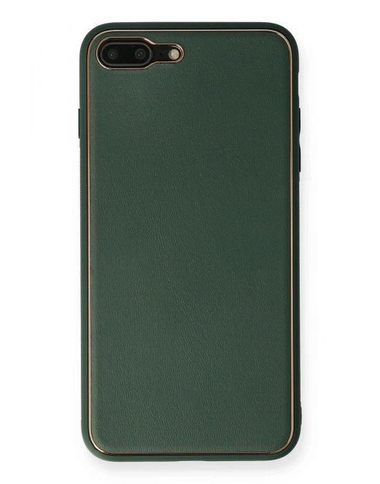 Newface iPhone 7 Plus Kılıf Coco Deri Silikon Kapak - Yeşil