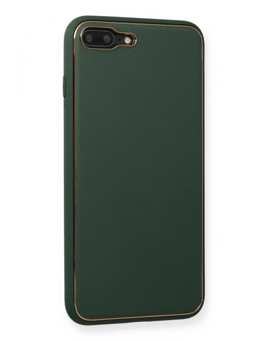 Newface iPhone 7 Plus Kılıf Coco Deri Silikon Kapak - Yeşil