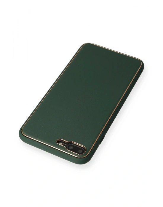 Newface iPhone 7 Plus Kılıf Coco Deri Silikon Kapak - Yeşil