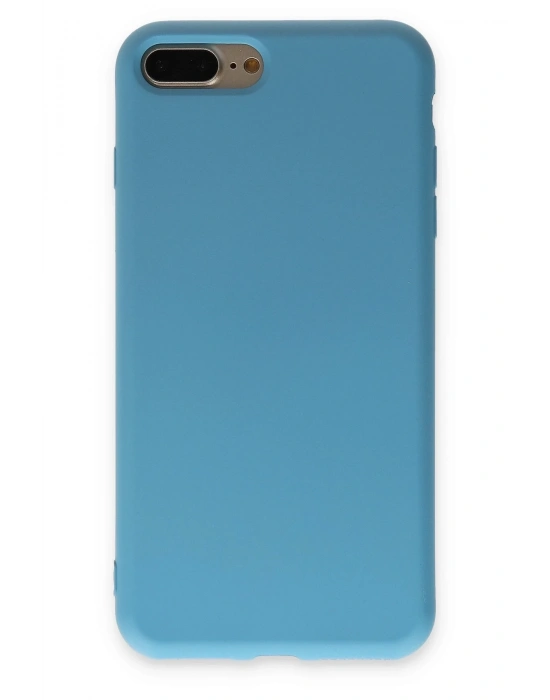 Newface iPhone 7 Plus Kılıf Nano içi Kadife Silikon - Mavi