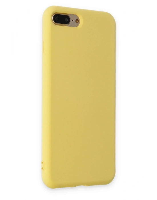Newface iPhone 7 Plus Kılıf Nano içi Kadife Silikon - Sarı