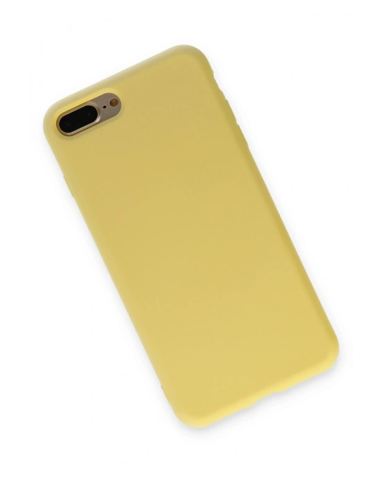 Newface iPhone 7 Plus Kılıf Nano içi Kadife Silikon - Sarı