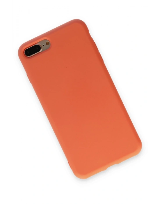 Newface iPhone 7 Plus Kılıf Nano içi Kadife Silikon - Turuncu