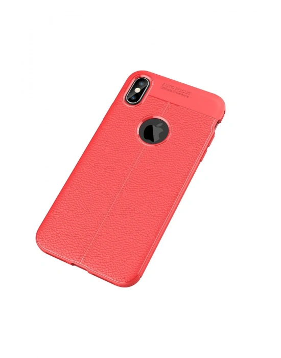 Newface iPhone X Kılıf Auto Focus Kapak - Kırmızı