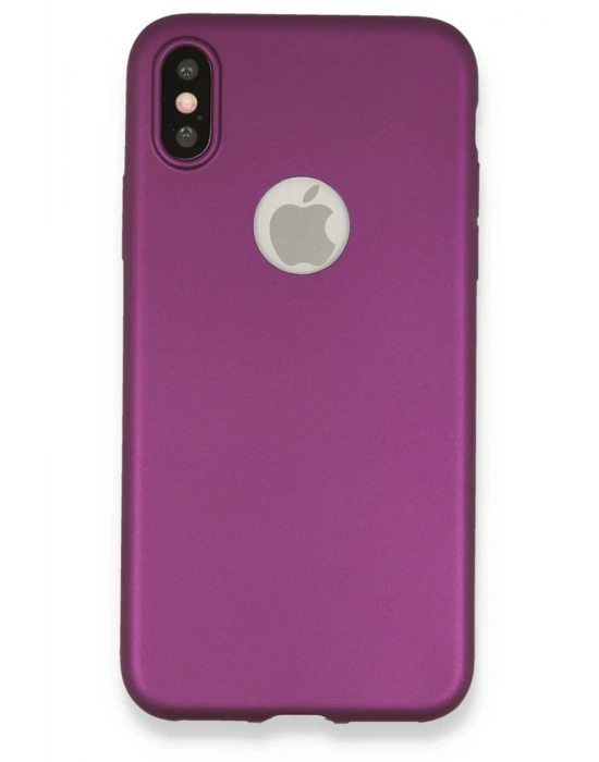 Newface iPhone X Kılıf First Silikon - Mürdüm