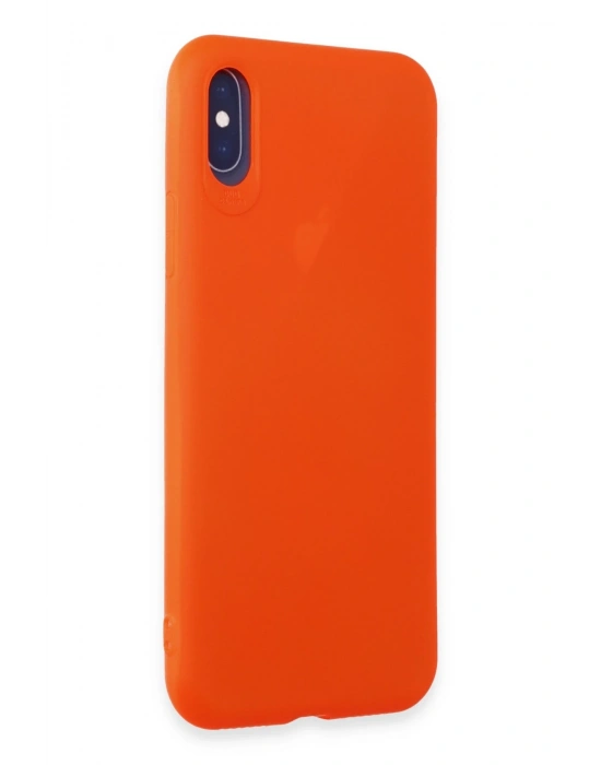 Newface iPhone X Kılıf First Silikon - Parlak Turuncu