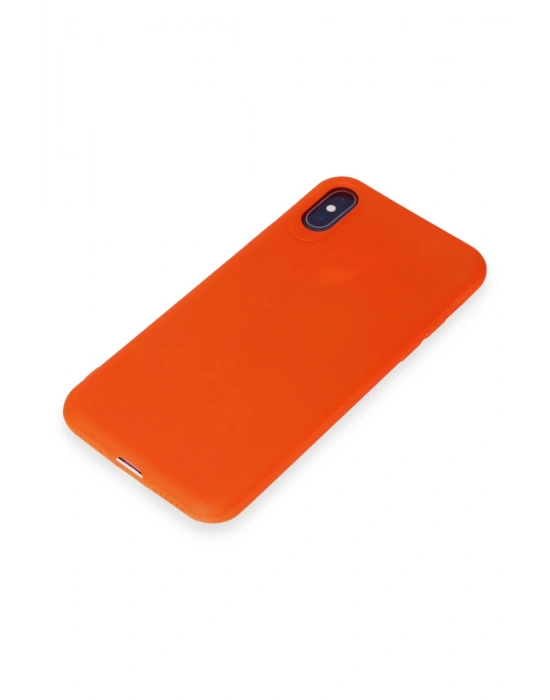 Newface iPhone X Kılıf First Silikon - Parlak Turuncu