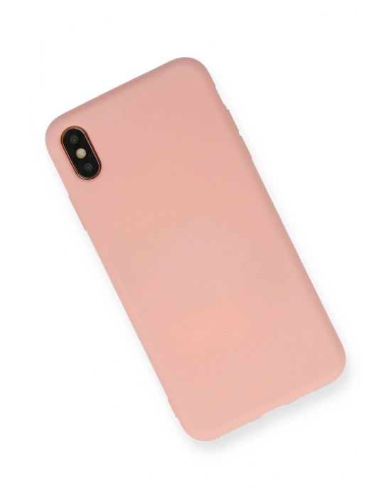 Newface iPhone X Kılıf Nano içi Kadife Silikon - Pudra