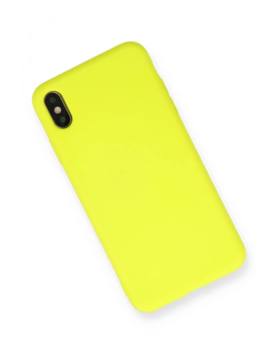 Newface iPhone X Kılıf Nano içi Kadife Silikon - Sarı