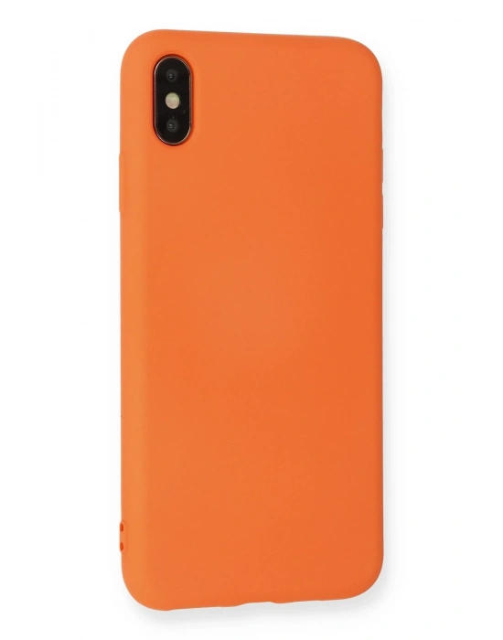 Newface iPhone X Kılıf Nano içi Kadife Silikon - Turuncu