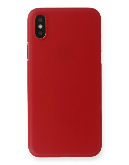 Newface iPhone X Kılıf PP Ultra İnce Kapak - Kırmızı