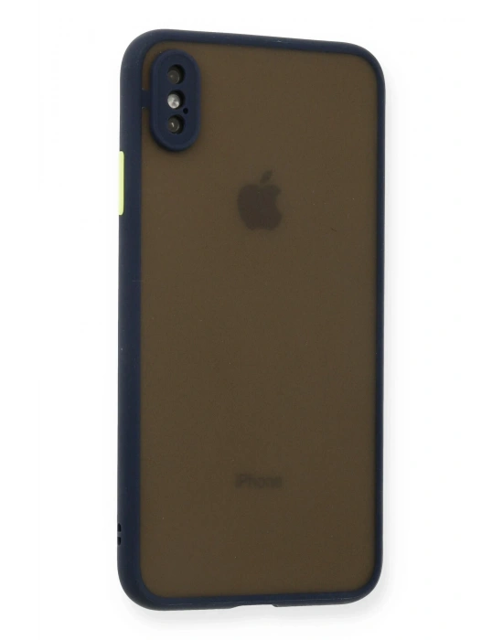 Newface iPhone XS Max Kılıf Montreal Silikon Kapak - Lacivert