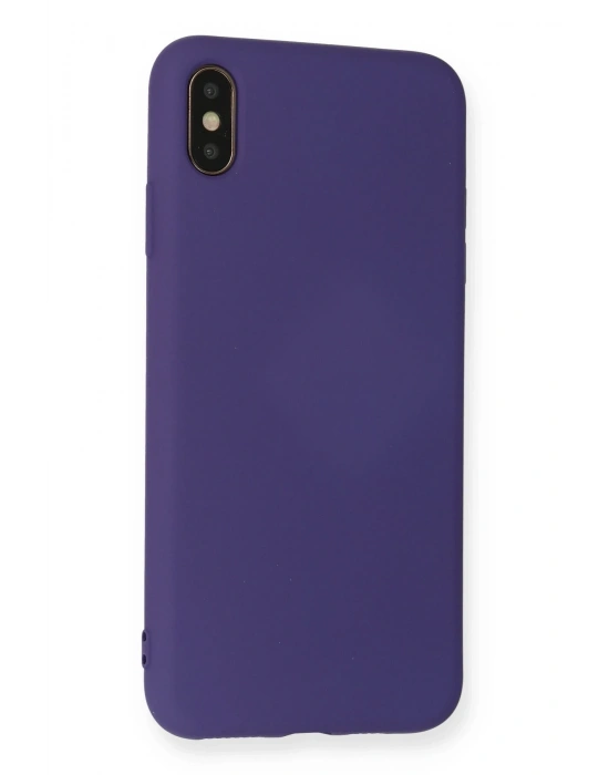 Newface iPhone XS Max Kılıf Nano içi Kadife Silikon - Mor