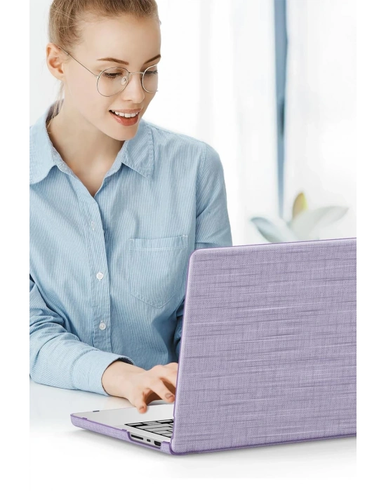 Newface Macbook Air 13.6 Macbook Kumaş Kapak - Mor