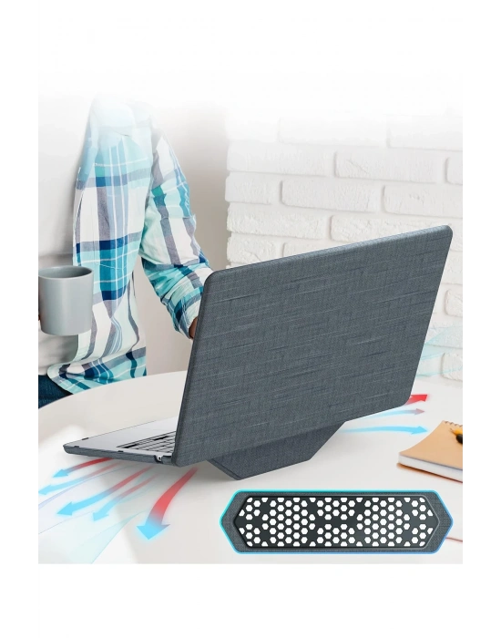 Newface Macbook Pro 13 2020 Macbook Kumaş Kapak - Gri