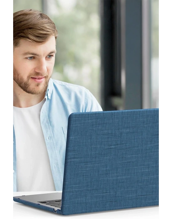 Newface Macbook Pro 16 2021 Macbook Kumaş Kapak - Lacivert