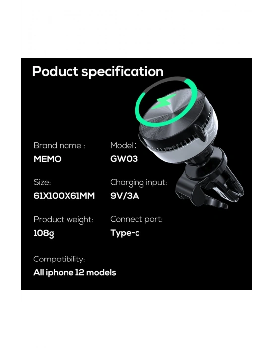 Newface Memo GW03 Magsafe Araç Tutucu