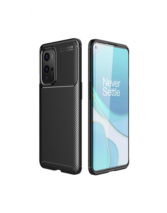 Newface One Plus 9 Pro Kılıf Auto Focus Karbon Kapak - Siyah