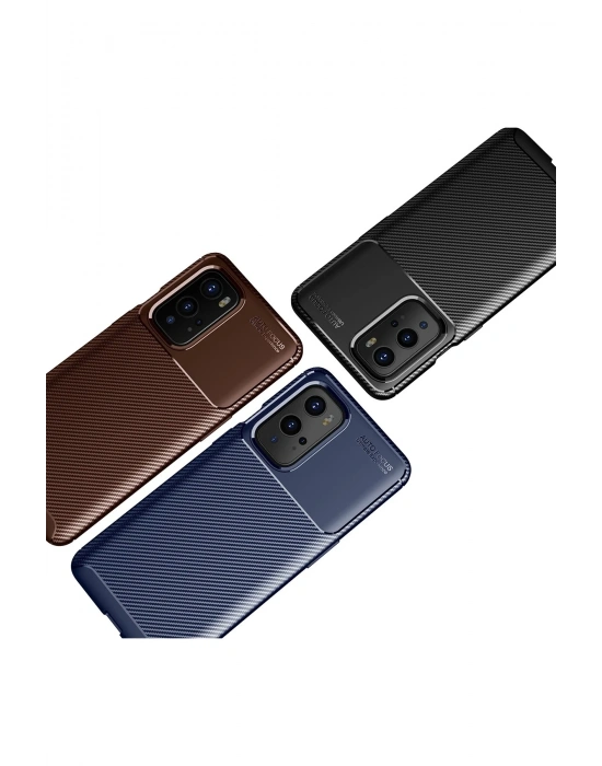 Newface One Plus 9 Pro Kılıf Auto Focus Karbon Kapak - Siyah