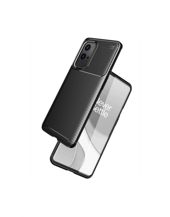 Newface One Plus 9 Pro Kılıf Auto Focus Karbon Kapak - Siyah