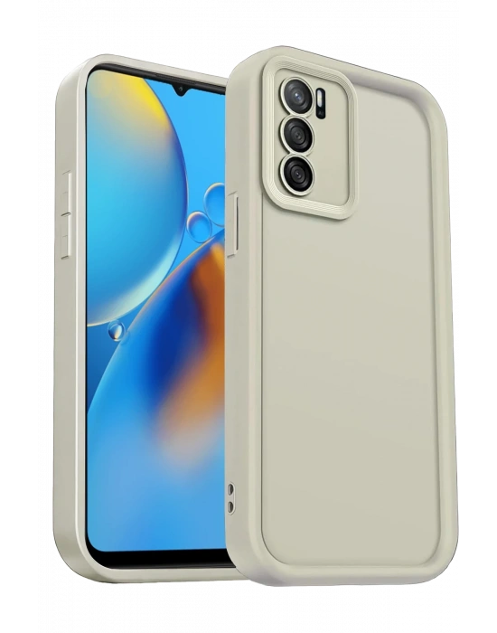 Newface Oppo A16 Kılıf Viera Silikon - Krem