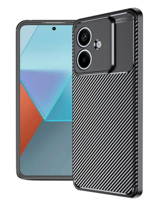 Newface Oppo A3 Kılıf Auto Focus Karbon Kapak - Siyah