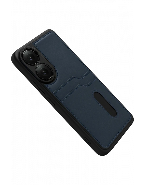 Newface Oppo A38 Sara Kartvizitli Deri Kılıf - Lacivert