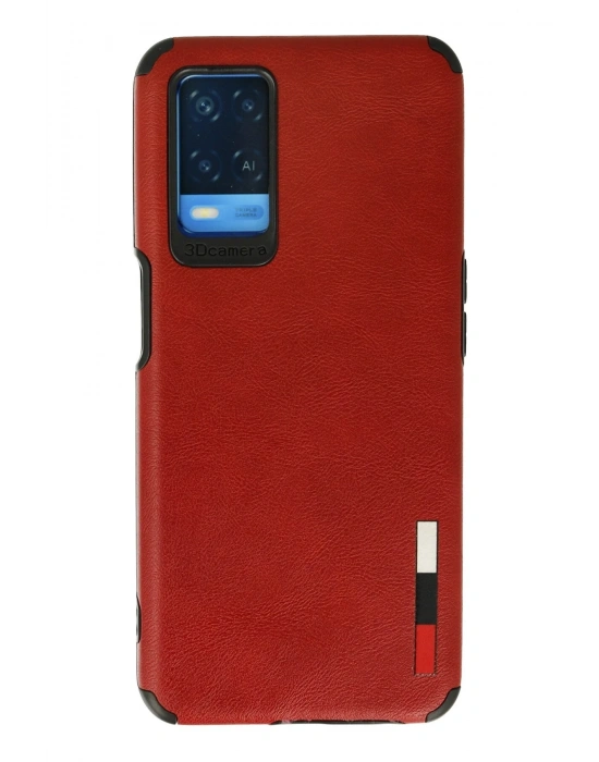 Newface Oppo A54 4G Kılıf Loop Deri Silikon - Kırmızı