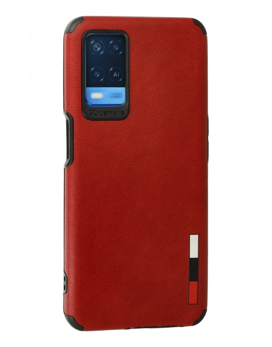 Newface Oppo A54 4G Kılıf Loop Deri Silikon - Kırmızı