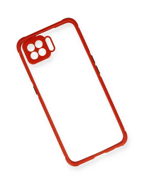 Newface Oppo A73 Kılıf Miami Şeffaf Silikon - Kırmızı