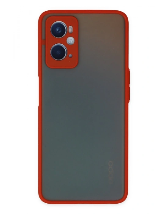 Newface Oppo A96 Kılıf Montreal Silikon Kapak - Kırmızı