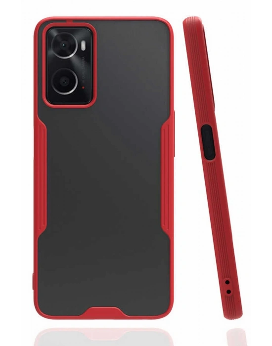 Newface Oppo A96 Kılıf Platin Silikon - Kırmızı