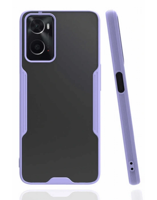 Newface Oppo A96 Kılıf Platin Silikon - Lila