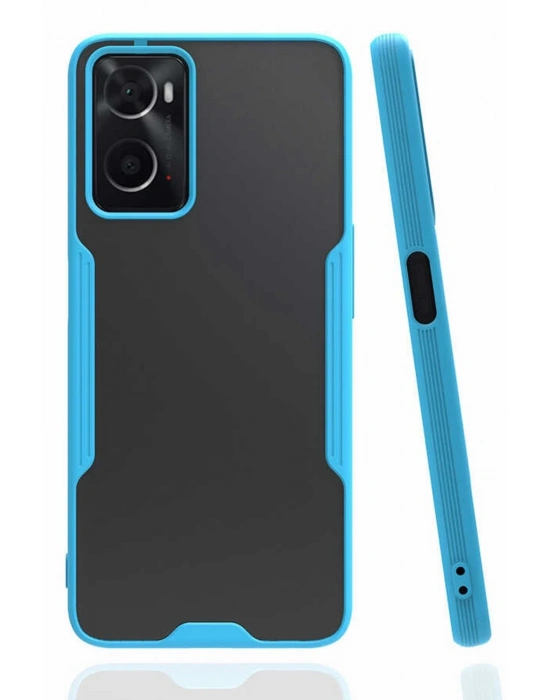 Newface Oppo A96 Kılıf Platin Silikon - Mavi