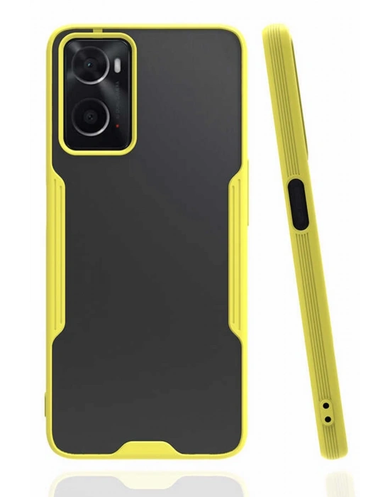Newface Oppo A96 Kılıf Platin Silikon - Sarı
