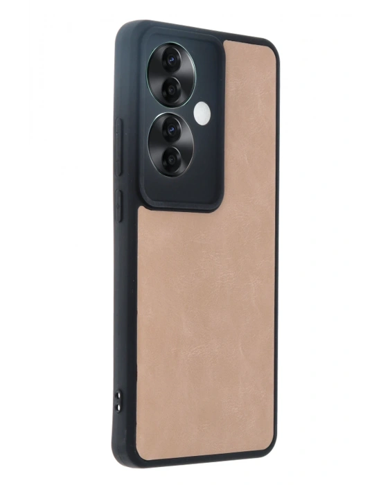 Newface Oppo Reno 11F Kılıf Aras Deri Kapak - Pudra