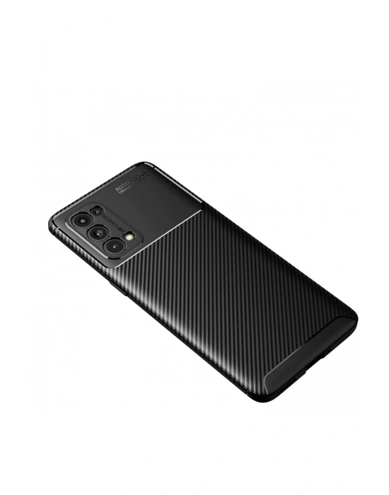 Newface Oppo Reno 5 Pro Kılıf Auto Focus Karbon Kapak - Siyah
