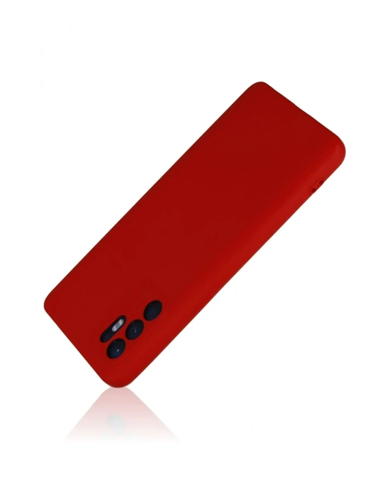 Newface Oppo Reno 6 Kılıf Nano içi Kadife Silikon - Kırmızı