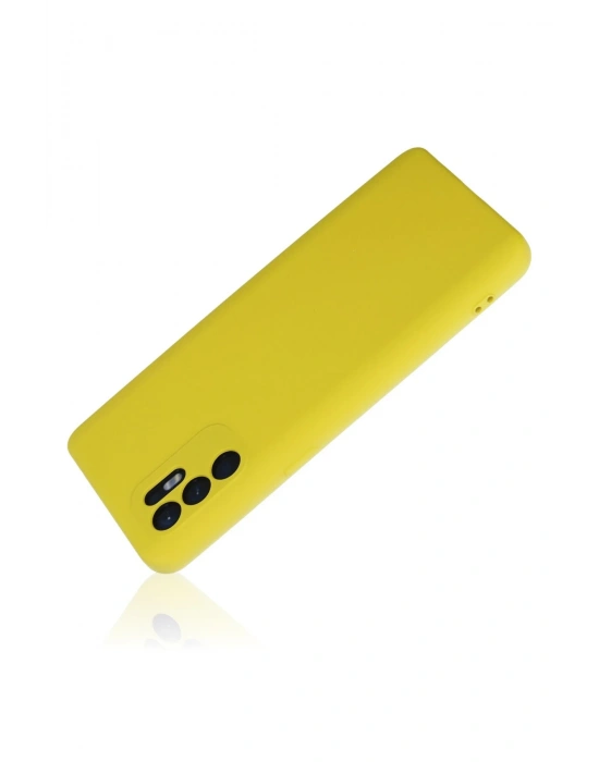 Newface Oppo Reno 6 Kılıf Nano içi Kadife Silikon - Sarı1