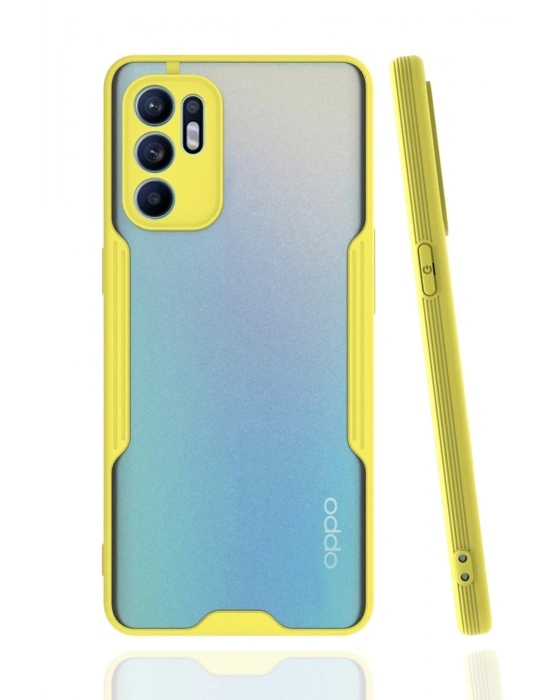 Newface Oppo Reno 6 Kılıf Platin Silikon - Sarı