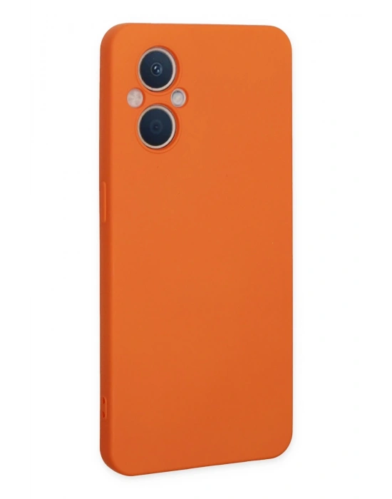 Newface Oppo Reno 7 Lite Kılıf Nano içi Kadife Silikon - Turuncu