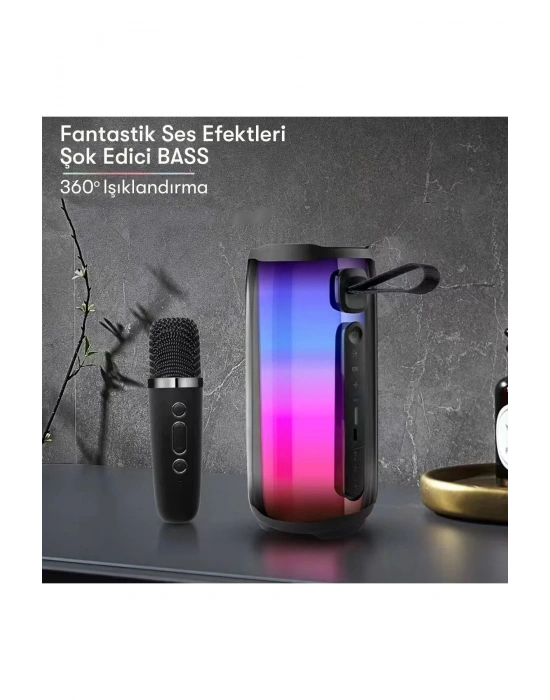 Newface Pluse 5 Mikrofonlu RGB Kablosuz Hoparlör - Beyaz