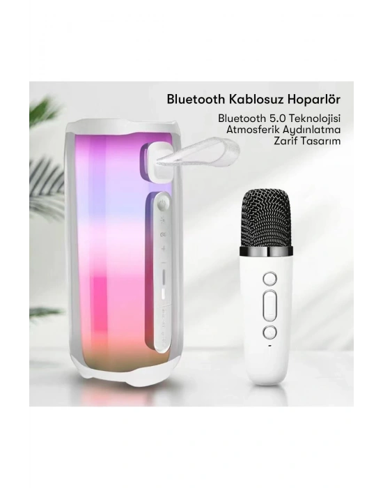 Newface Pluse 5 Mikrofonlu RGB Kablosuz Hoparlör - Siyah