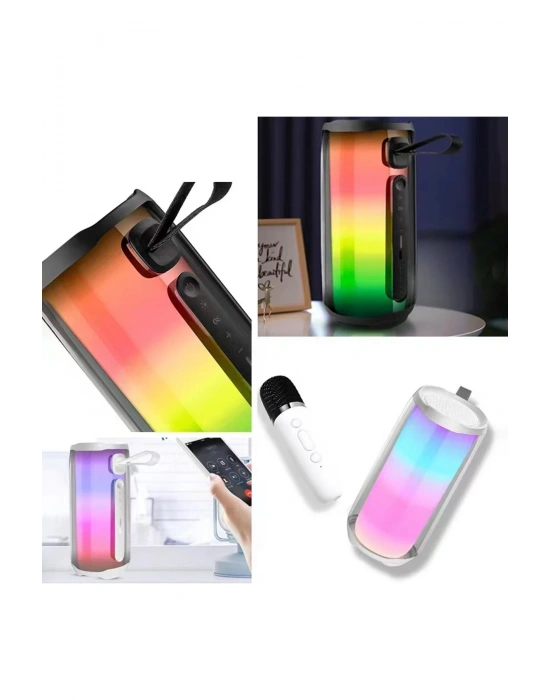 Newface Pluse 5 Mikrofonlu RGB Kablosuz Hoparlör - Siyah